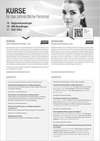 Kurse für das zahnärztliche Personal