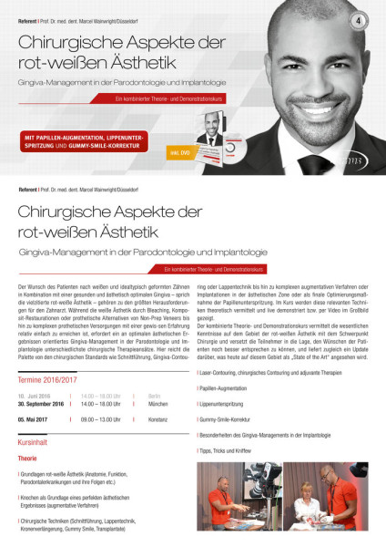 Spezialisten-Kurs – Chirurgische Aspekte der rot-weißen Ästhetik