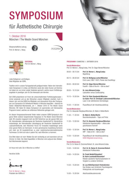 Symposium für ästhetische Chirurgie und Kosmetische Zahnmedizin