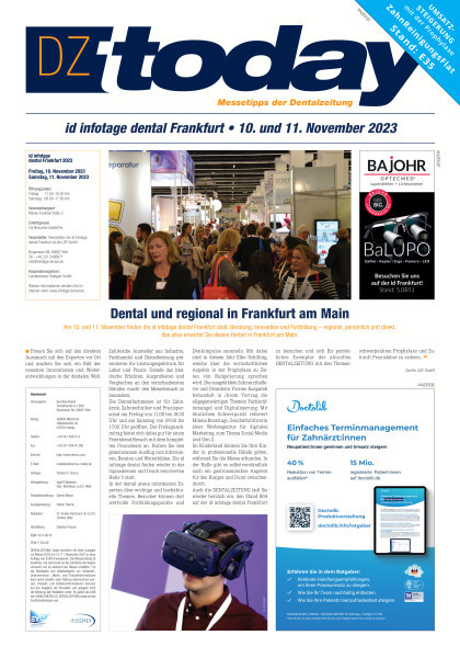 DENTALZEITUNG today id infotage dental Frankfurt