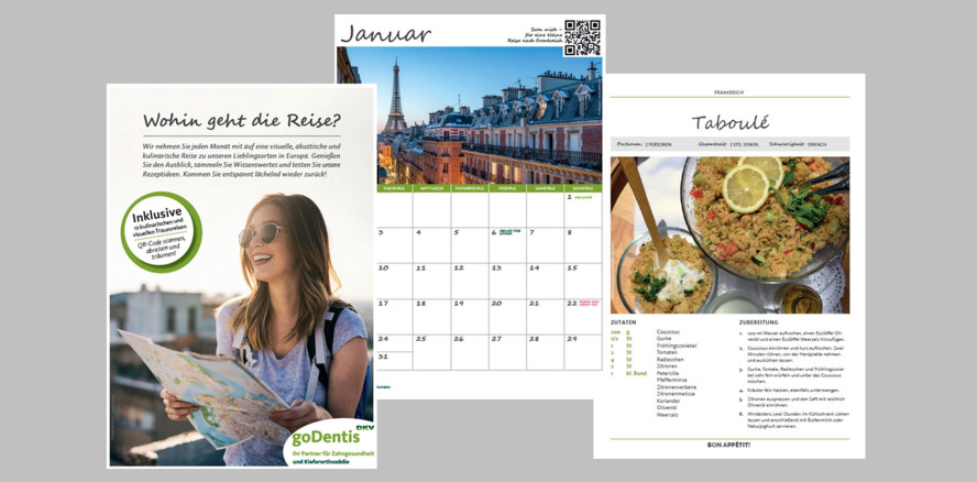 Kalender mit Reisemotiven für Praxis und Patienten