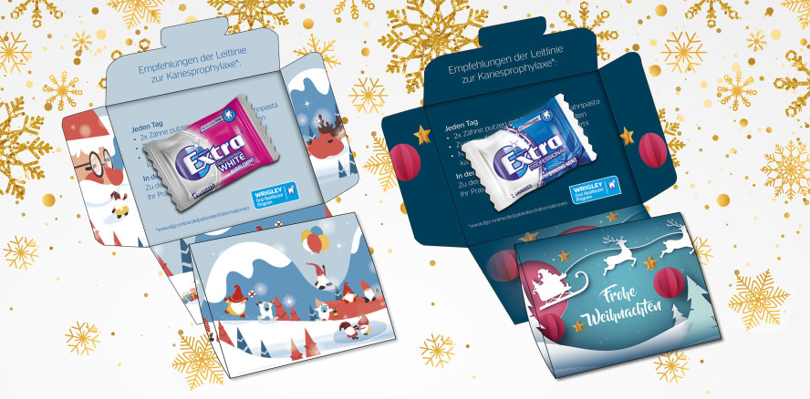 Zahnpflege für unterwegs im weihnachtlichen Gewand