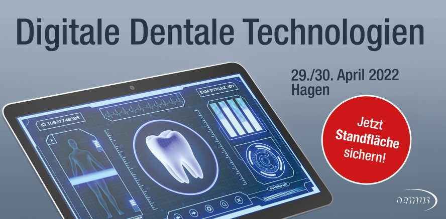 Digitale Dentale Technologien 2022: Jetzt Standfläche buchen!