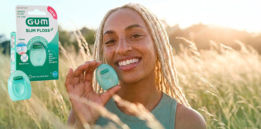 GUM® SLIM FLOSS Zahnseide – die biobasierte Zahnseide für engste Zahnzwischenräume