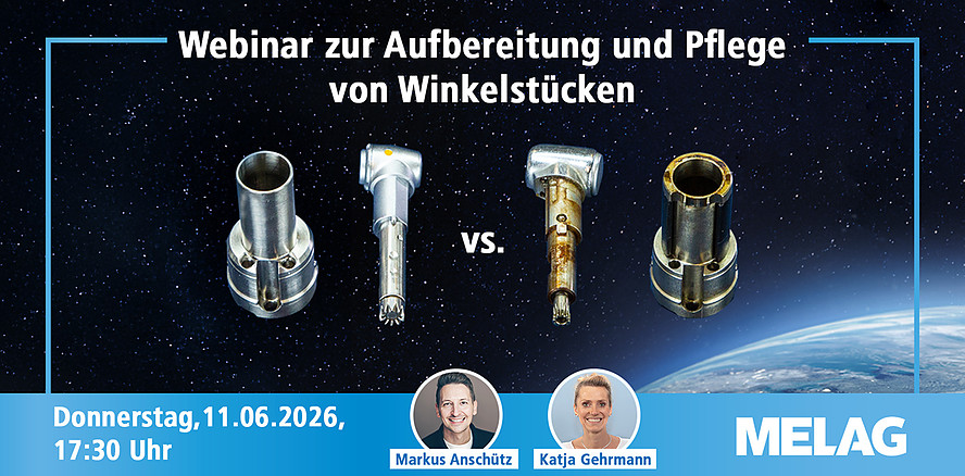 Kostenloses Live-Webinar: Aufbereitung und Pflege von Winkelstücken und Turbinen