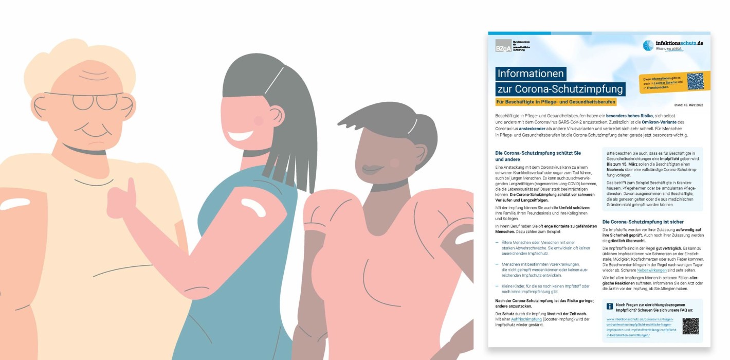 Corona-Impfung: Neues Merkblatt für Beschäftigte in Gesundheitsberufen