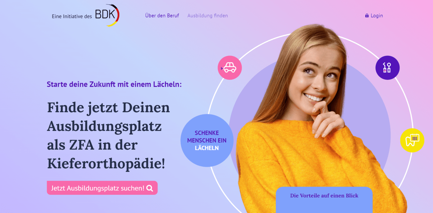 Neue Webseite: Die Zukunft als ZfA beim Kieferorthopäden