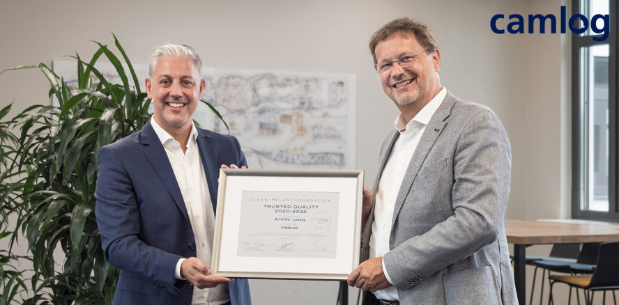 Ausgezeichnet: CAMLOG erhält CleanImplant-Zertifikat