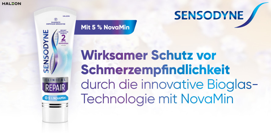 NovaMin – das innovative Bioglas von Sensodyne Clinical Repair
