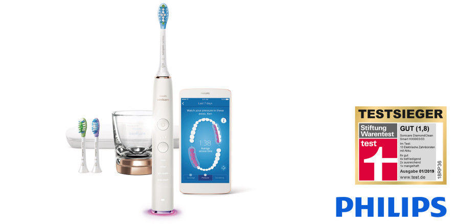 Sonicare Schallzahnbürste gewinnt bei Stiftung Warentest