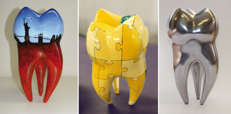 Eyecatcher: Riesige, künstlerisch gestaltete Zahnskulpturen