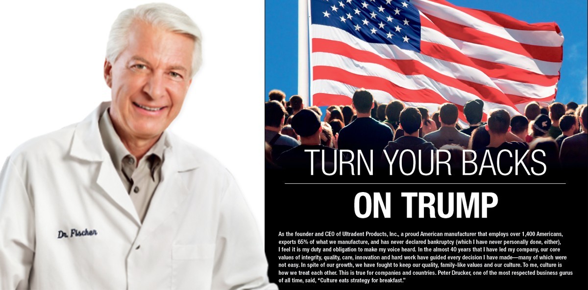 CEO von Ultradent Products, Dr. Dan Fischer, stellt sich offen gegen Trump