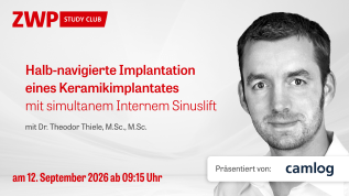 Halb-navigierte Implantation eines Keramikimplantates mit simultanem Internem Sinuslift