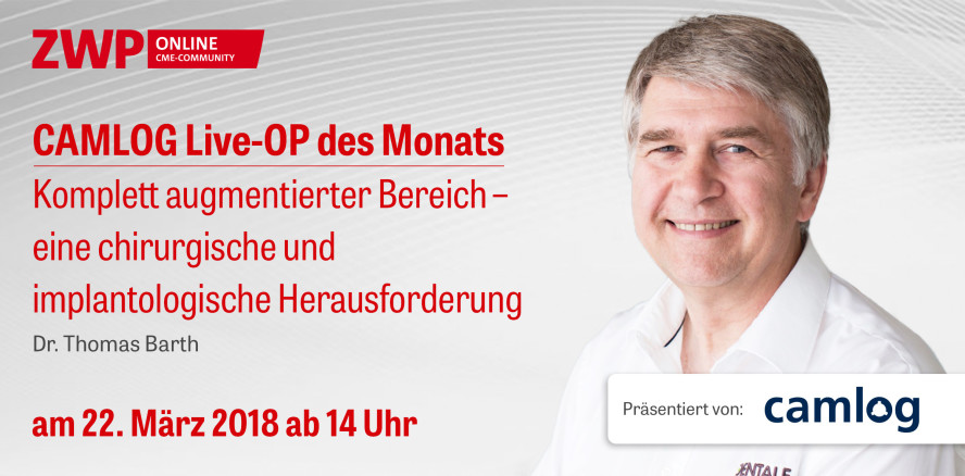 Heute CAMLOG Live-OP ab 14 Uhr: Komplett augmentierter Bereich