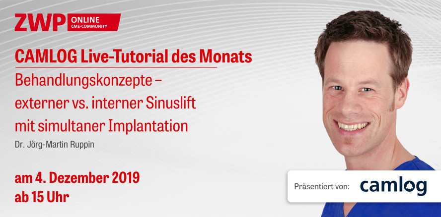 Ab 15 Uhr einschalten: CAMLOG Live-Tutorial mit Dr. Jörg-Martin Ruppin