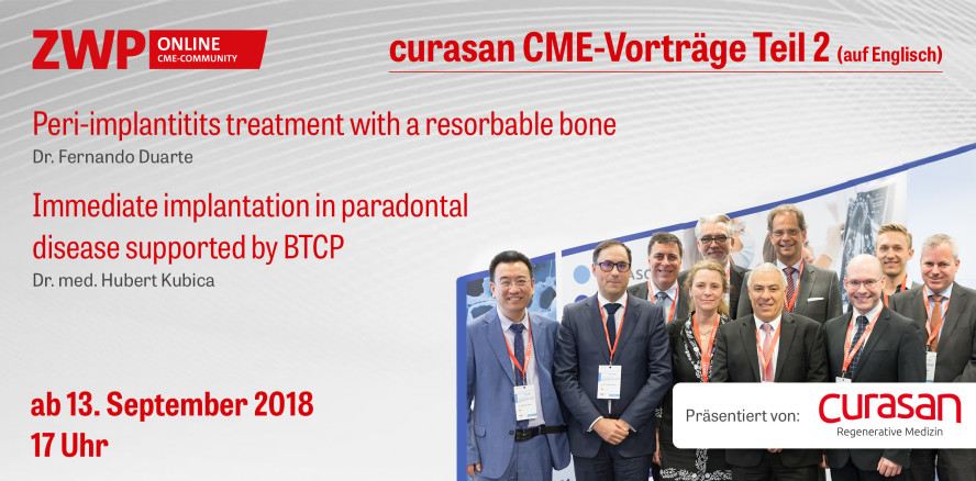 curasan CME-Vorträge zu „Bone Regeneration – Teil 2“ jetzt online