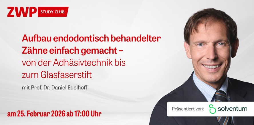 Solventum-Webinar mit Prof. Edelhoff zum Aufbau endodontisch behandelter Zähne