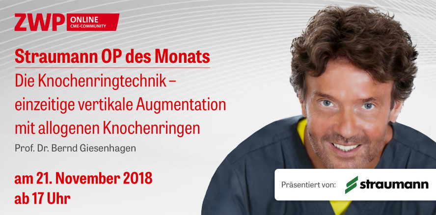 Heute ab 17 Uhr online: Straumann OP zur Knochenringtechnik