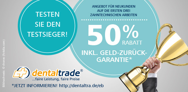 IDS: dentaltrade bietet Test-Angebot mit 50 % Rabatt