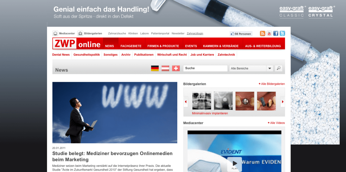 Das "Wallpaper" – die neue, exklusive Werbeform auf ZWP online