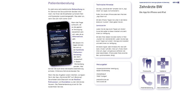 KZV Baden-Württemberg ab sofort mit eigener App