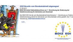 BDIZ EDI bietet 1. Verordnung zur Änderung der GOZ zum Download