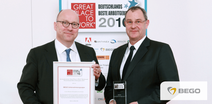 BEGO bei „Deutschlands Beste Arbeitgeber 2016“ ausgezeichnet