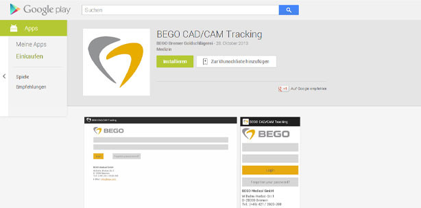 Neue App „BEGO CAD/CAM Tracking“