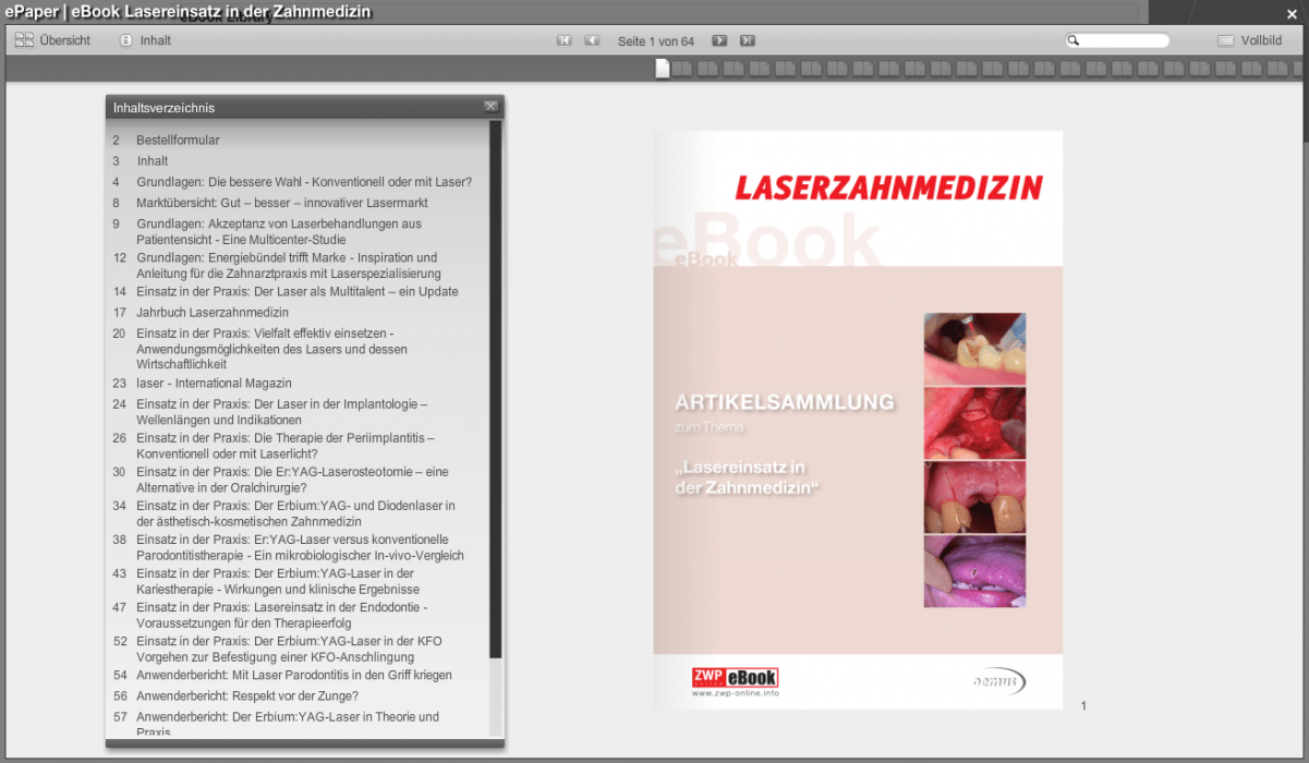 Neues eBook zum "Lasereinsatz in der Zahnmedizin"