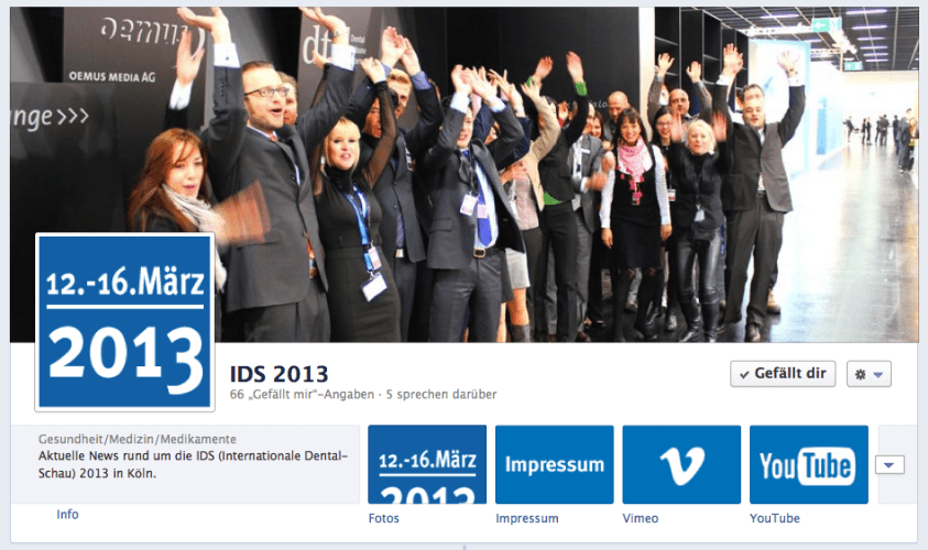 See you in Cologne! Facebook-Fanseite zur IDS 2013