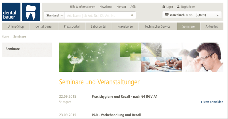 Schnell & übersichtlich online Seminare buchen