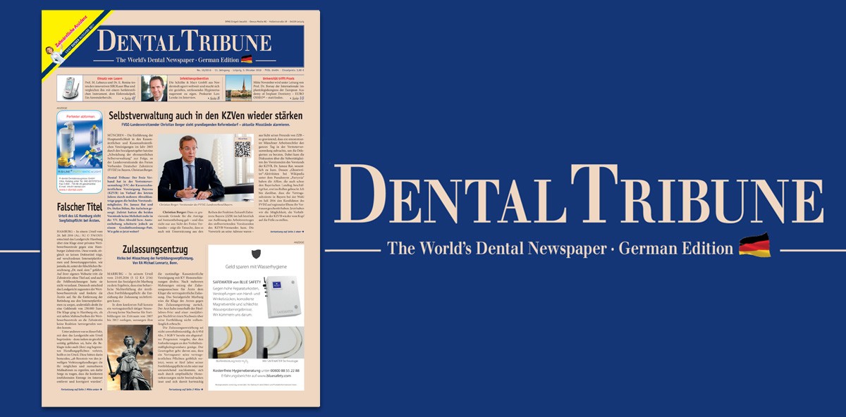 Jetzt als ePaper: Ausgabe 10/2016 der Dental Tribune Deutschland