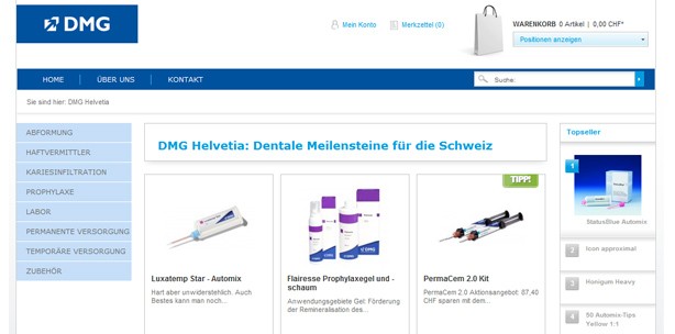 www.dmg-helvetia.ch:  Dentale Markenqualität jetzt direkt und online