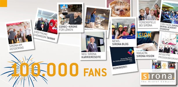 Sirona feiert 100.000 Facebook-Fans