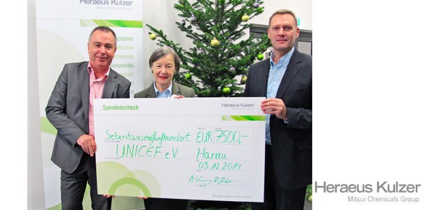 Heraeus Kulzer spendet für UNICEF: Geschenke, die etwas bewegen