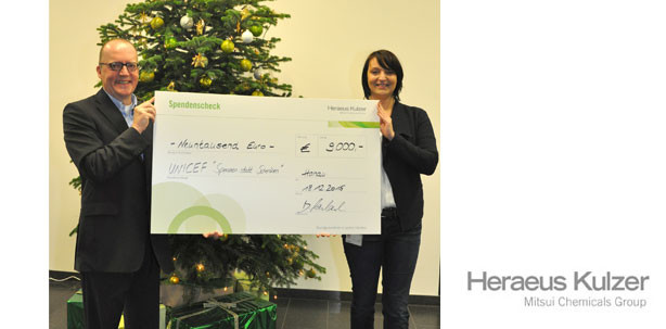 Heraeus Kulzer spendet 16.000 Euro