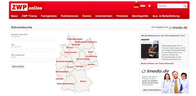 ZWP online nutzt reichweitenstarke Zahnarztsuche von imedo