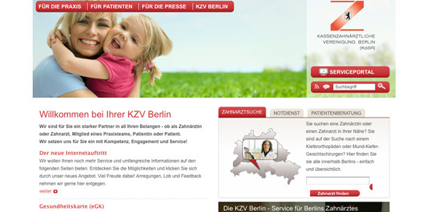 KZV Berlin-Website in neuem Glanz