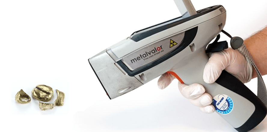 Transparente Messung von Zahngoldresten