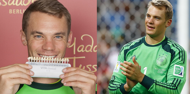 Exklusiv für Madame Tussauds: Keeper Manuel Neuer zeigt Zähne
