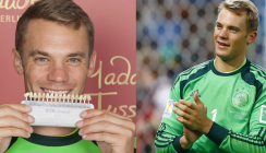 Exklusiv für Madame Tussauds: Keeper Manuel Neuer zeigt Zähne