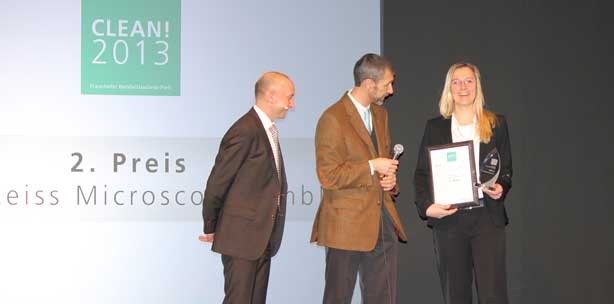 Carl Zeiss: 2. Platz bei Fraunhofer Reinheitstechnik-Preis CLEAN! 2013
