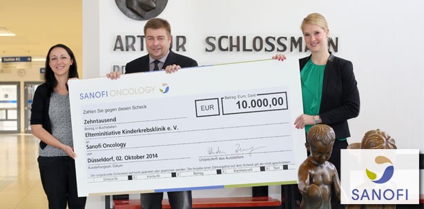 Sanofi spendet 10.000 EUR für Kinderkrebsklinik in Düsseldorf