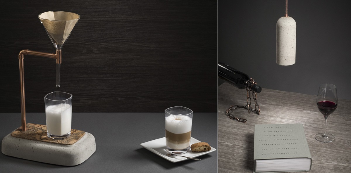 Minimalistische Einrichtungsgegenstände aus Beton