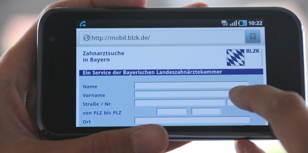 Mobile Zahnarztsuche der BLZK