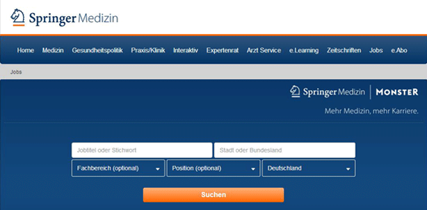 Neue Karriereplattform: Springer Medizin und Monster kooperieren