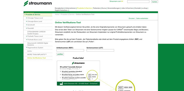 Datenbank prüft Echtheit von Implantatkomponenten