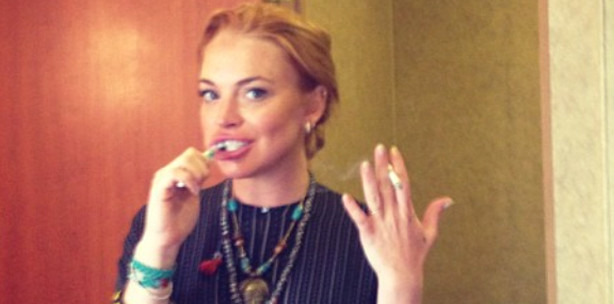 Lindsay Lohan: Zähneputzen mal anders