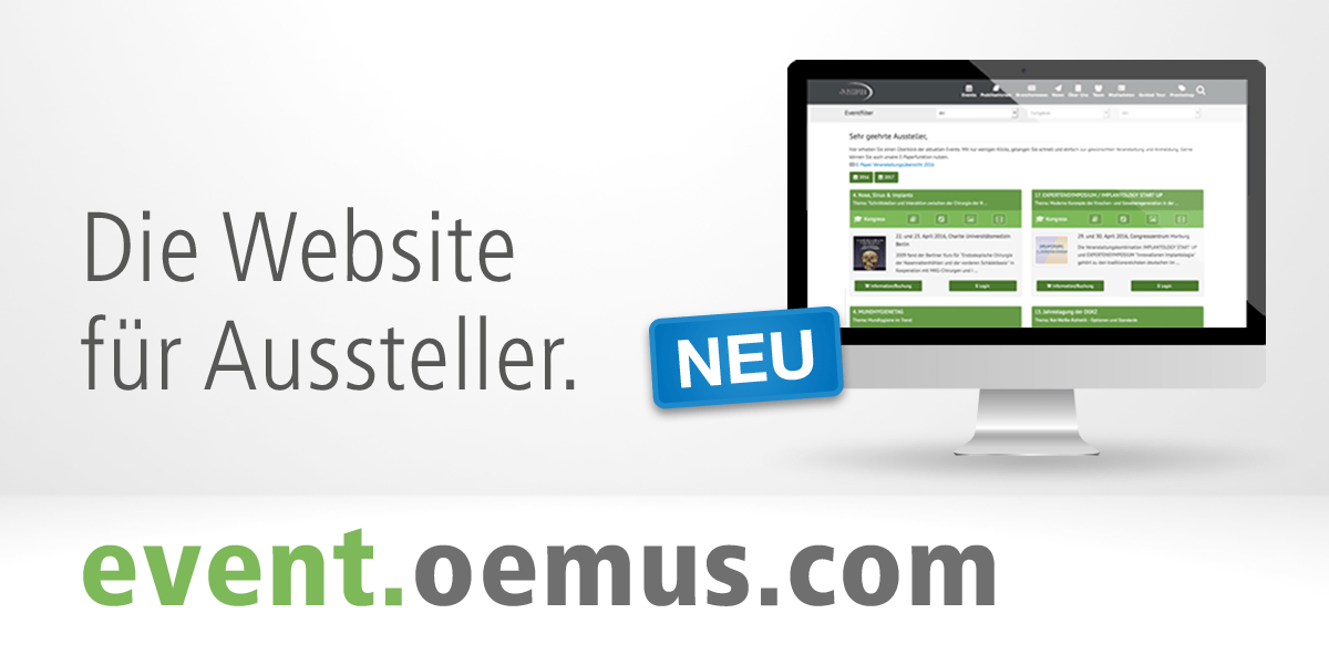 Eventbuchung für Aussteller jetzt noch einfacher: event.oemus.com