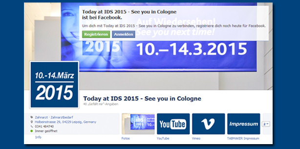 Facebook-Fanseite der „today“ zur IDS 2015